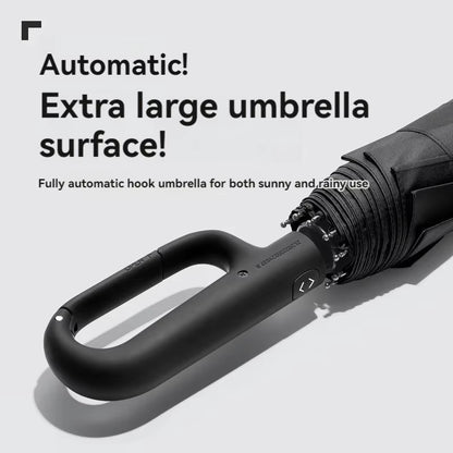 Fully Automatic Umbrella for Men and Women with Ring Buckle Design Large Rib Strong Sunshade Double Umbrella Folding Compact