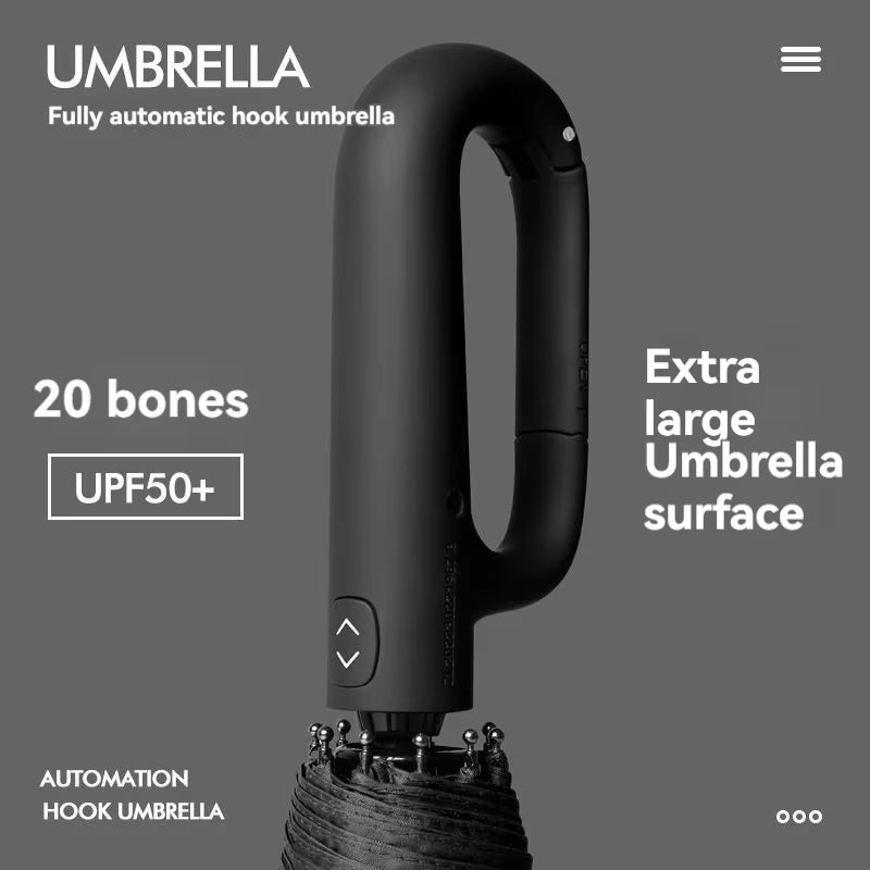 Fully Automatic Umbrella for Men and Women with Ring Buckle Design Large Rib Strong Sunshade Double Umbrella Folding Compact